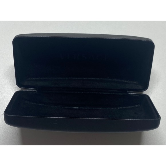 Versace Black Hard Shell Sunglasses Eyeglasses Case Gold Logo Luxury - Picture 4 of 5